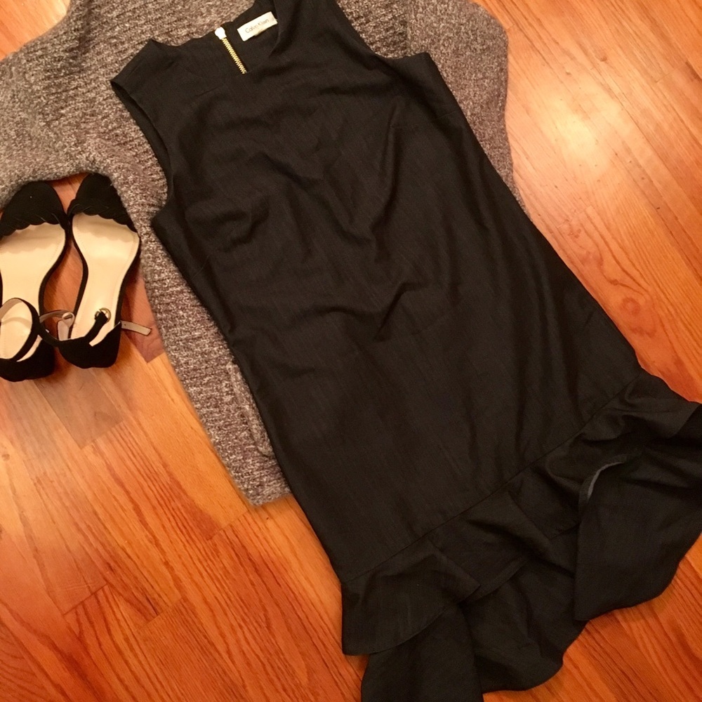 Calvin Klein Denim Flounce Dress